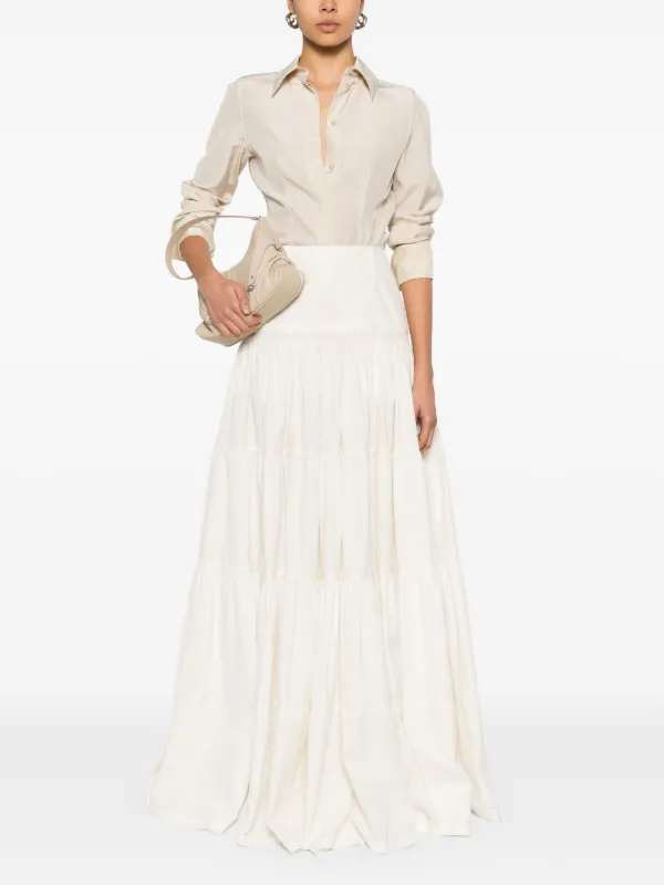 MM6 Maison Margiela ティアード スカート | ホワイト | FARFETCH JP