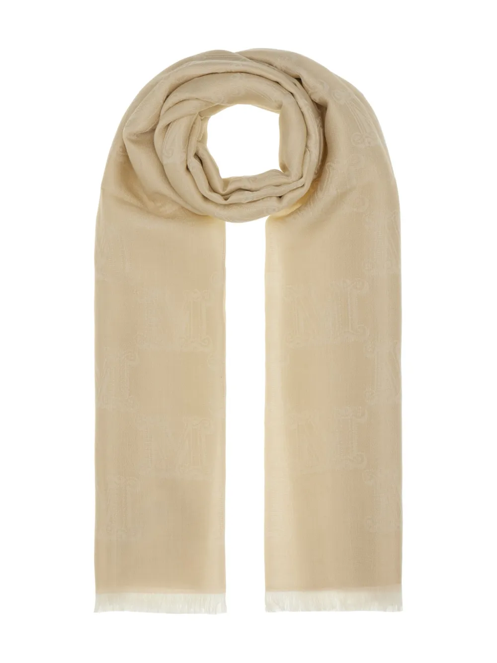Max Mara Sjaal met logo-jacquard Beige