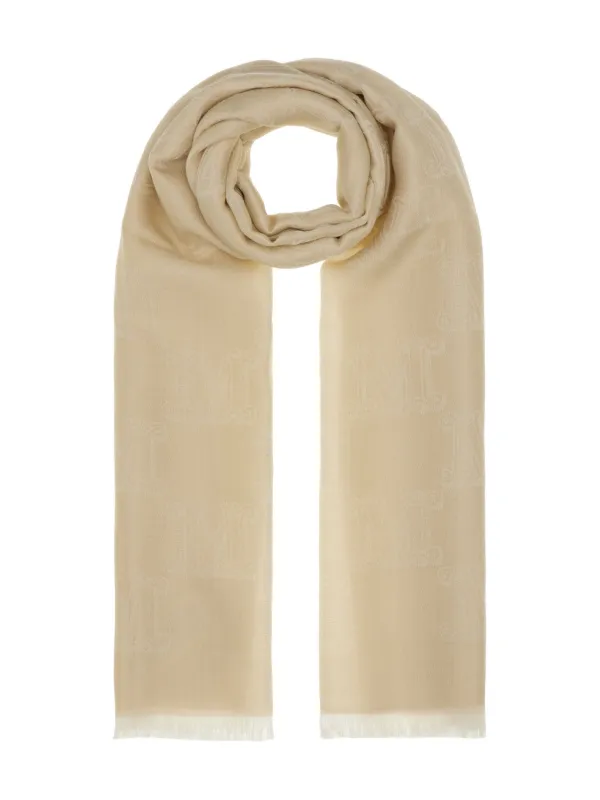 Max Mara Logo-jacquard Scarf in Neutrals