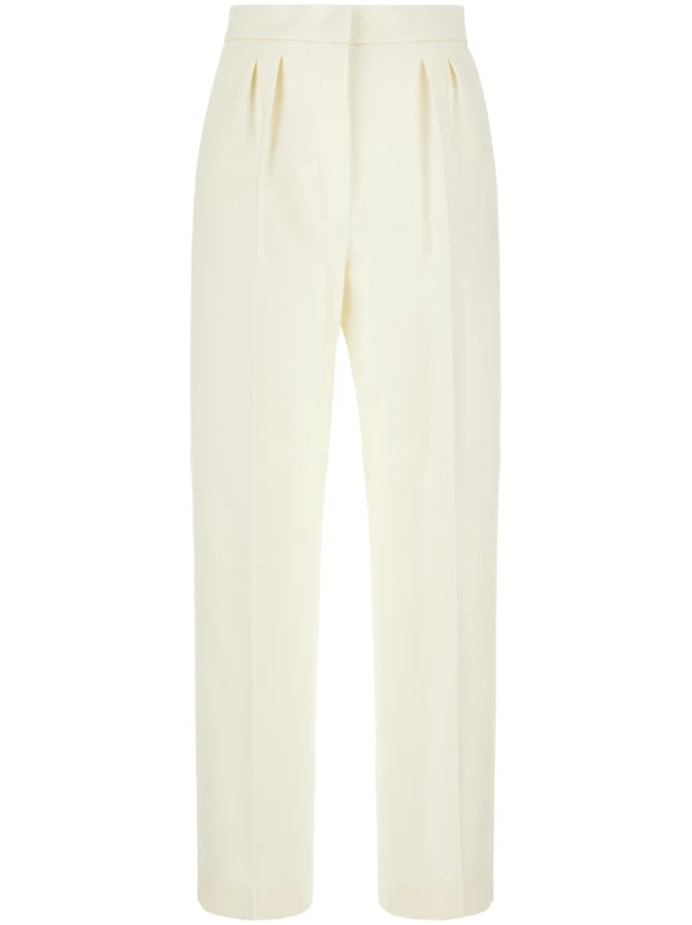 Max Mara Verbano Slim-fit Stretch-wool Trousers In White