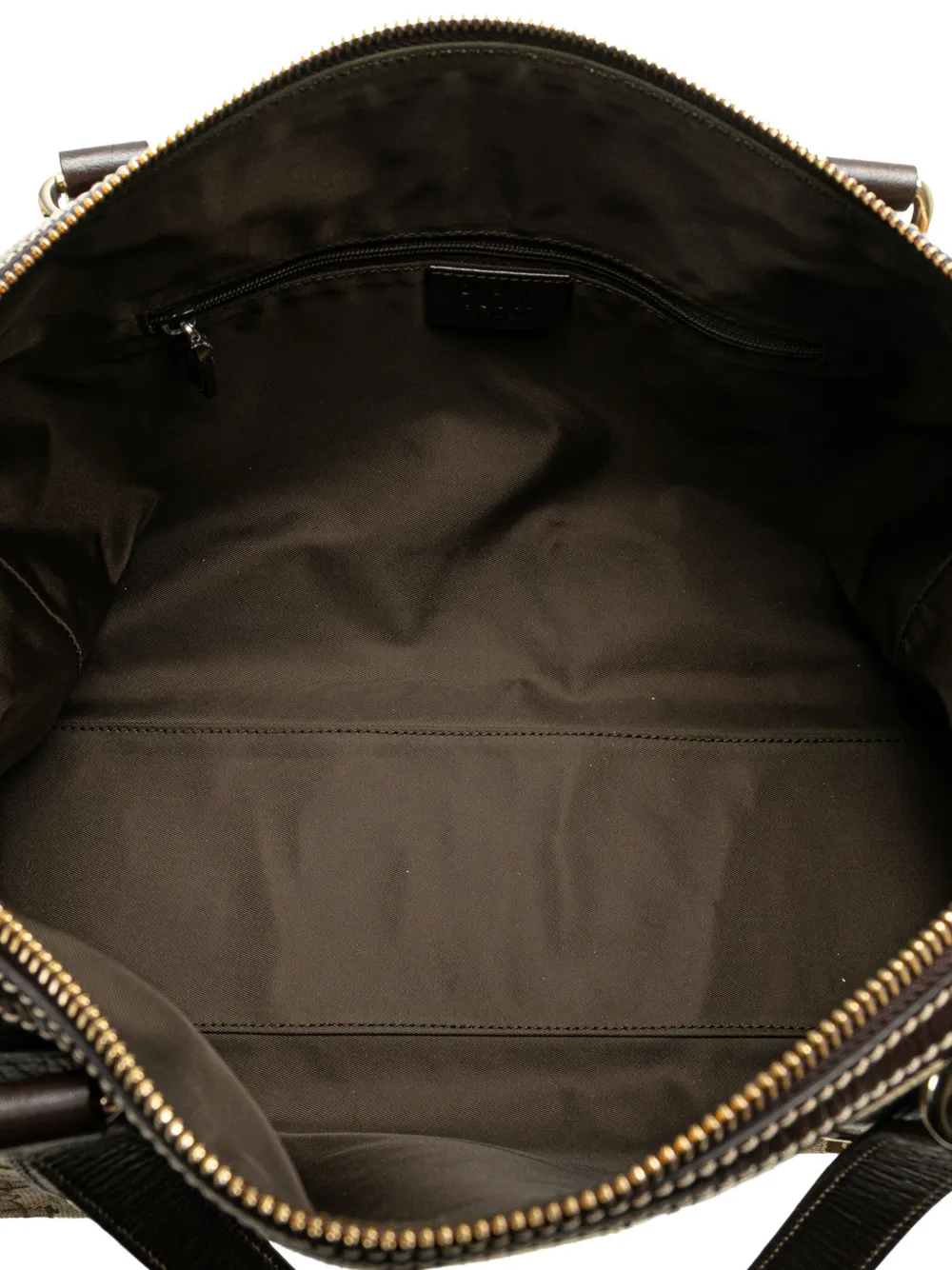 Pre-owned Gucci 2000-2015 Canvas Horsebit Charmy Boston Bag In Brown