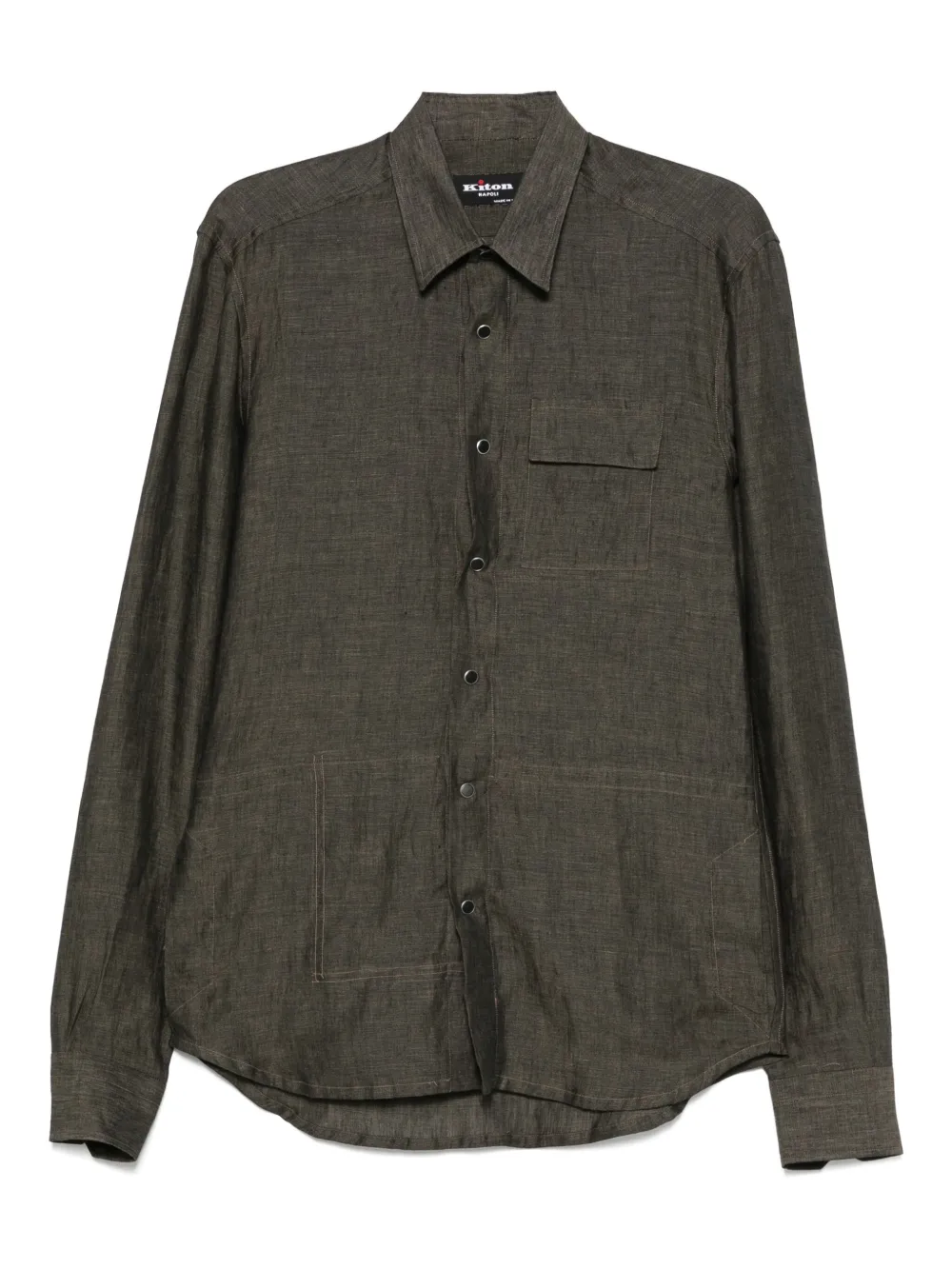 Kiton camisa de lino | verde | Image 1