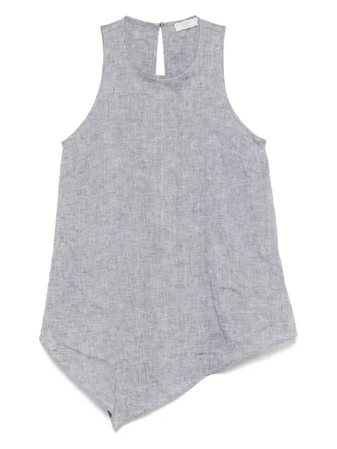 Peserico linen asymmetrical top