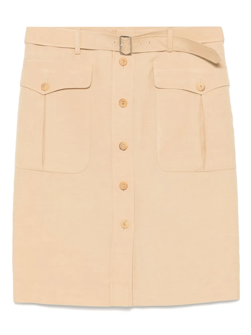 Pre-owned Hermes 2000s Slub-texture Mini Skirt In Neutrals