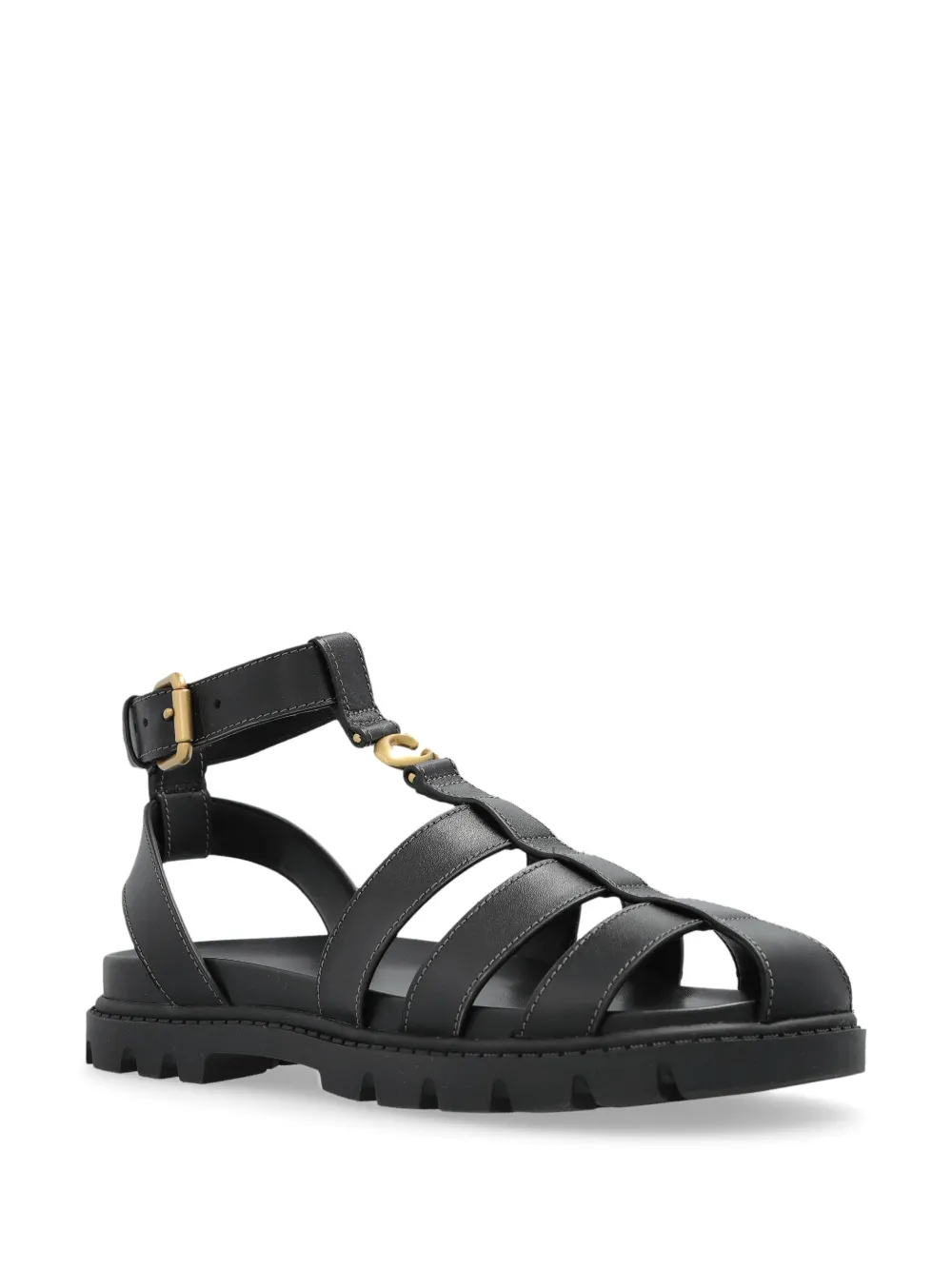 Coach Sculpted-C Fisherman sandalen - Zwart