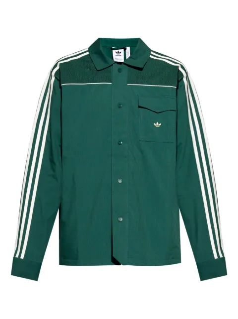 adidas logo-embroidered shirt jacket