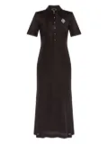 Lacoste logo-appliqué dress - Brown
