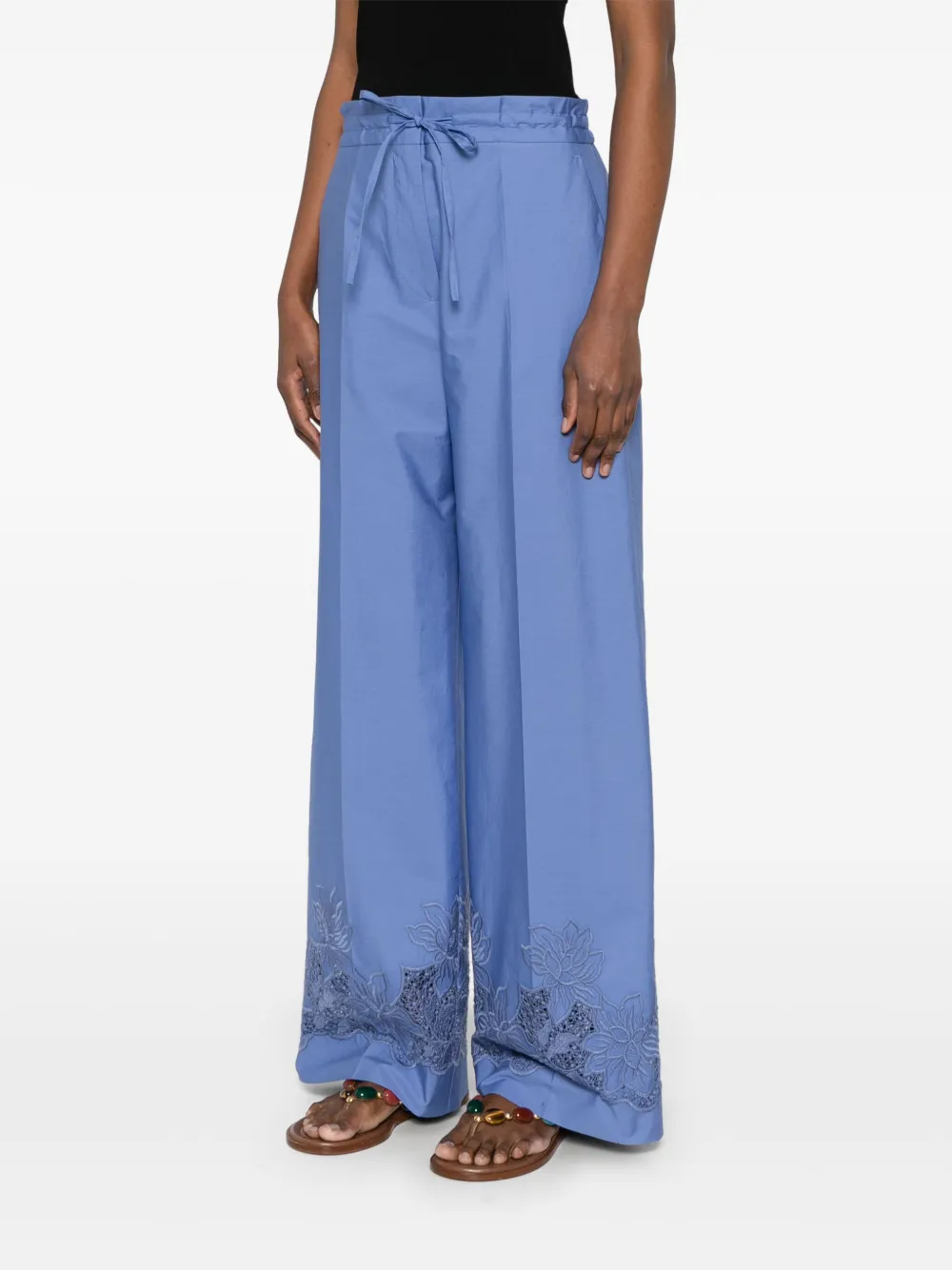 P.A.R.O.S.H FLORAL-EMBROIDERY TROUSERS