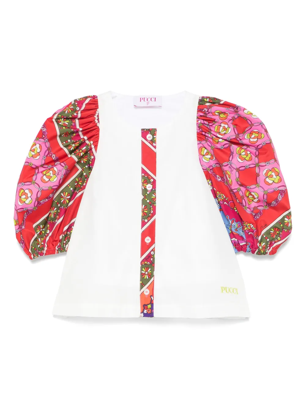 PUCCI Junior Shirt met contrasterende mouwen Wit