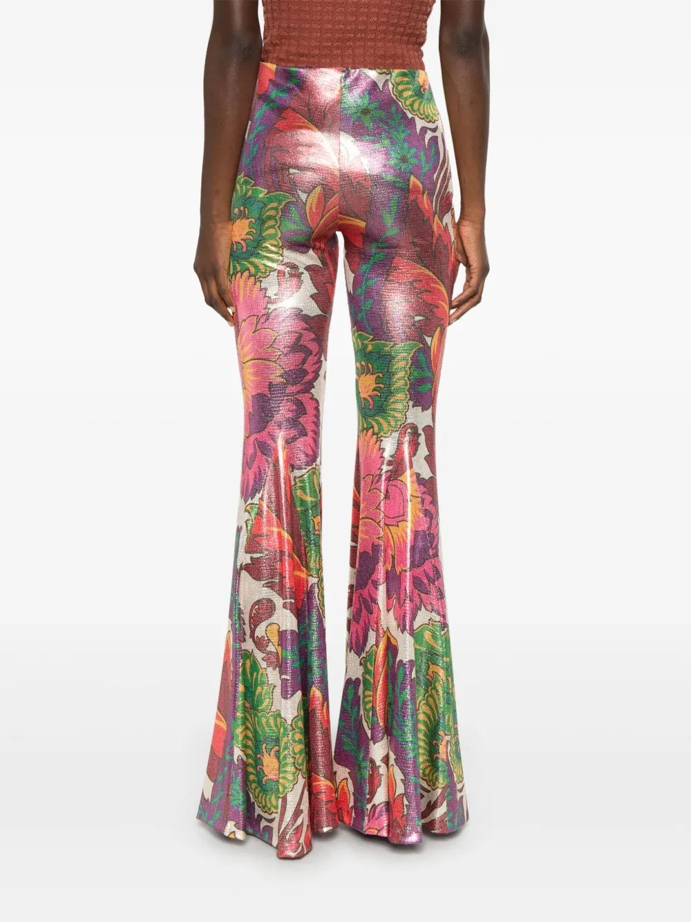 ETRO Gelamineerde broek met bloemenprint Roze