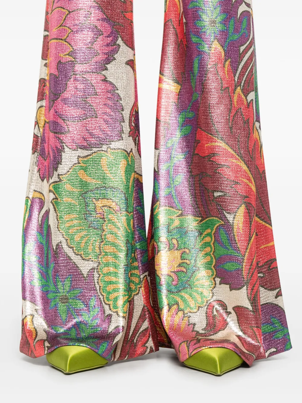 ETRO Gelamineerde broek met bloemenprint Roze