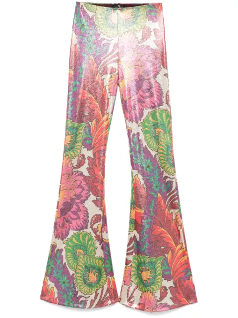 ETRO floral-print laminated trousers