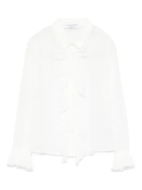 Philosophy Di Lorenzo Serafini Kids Camisa de crepe com acabamento plissado