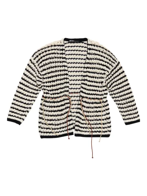 Bimba y Lola striped open-front cardigan
