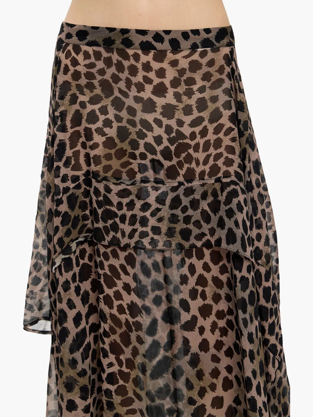 Bimba y Lola Asymmetrische rok met luipaardprint Bruin