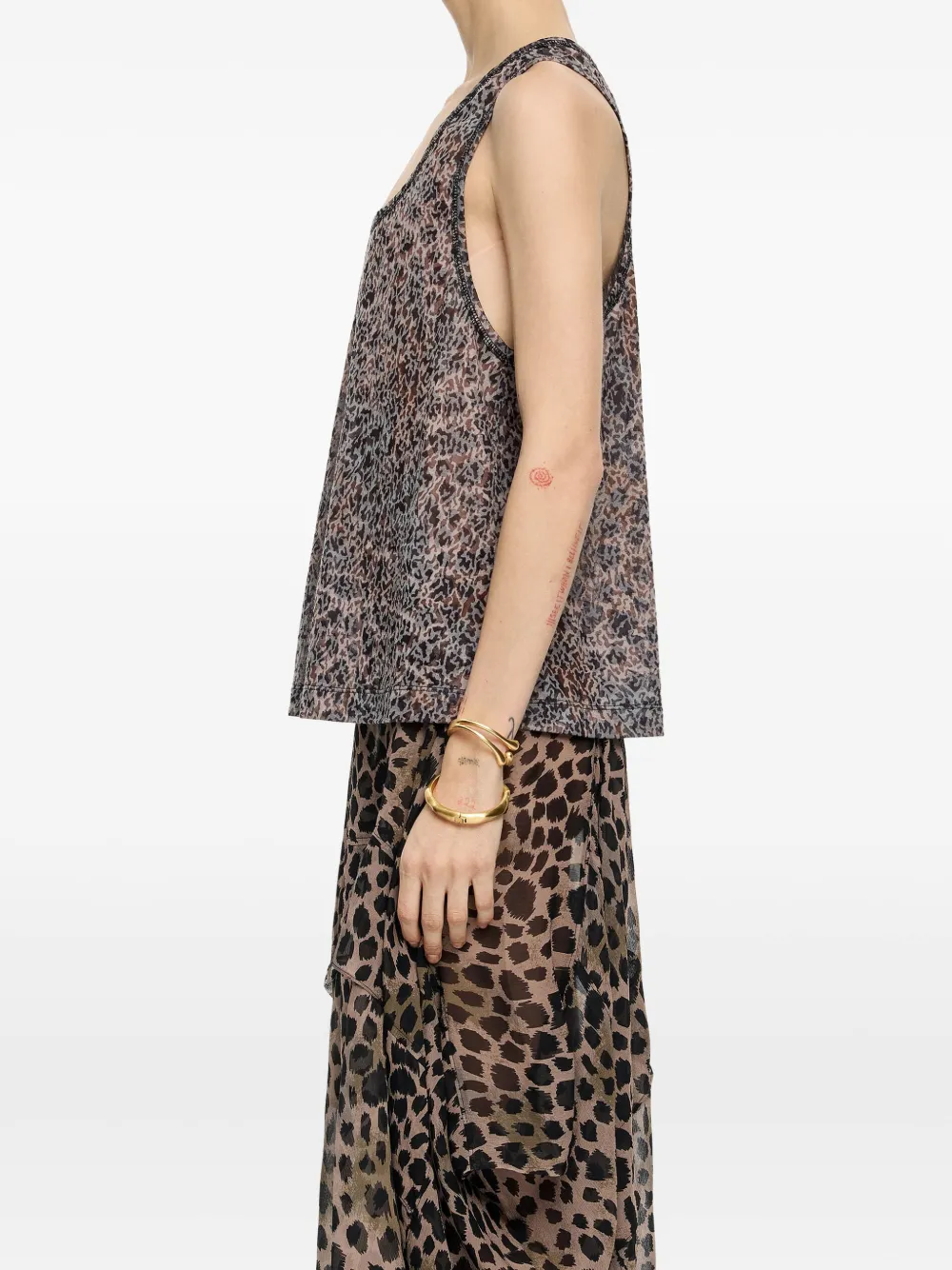 Bimba y Lola Asymmetrische rok met luipaardprint Bruin