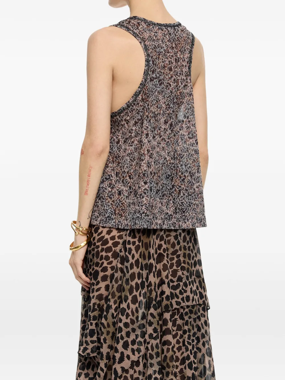 Bimba y Lola Asymmetrische rok met luipaardprint Bruin