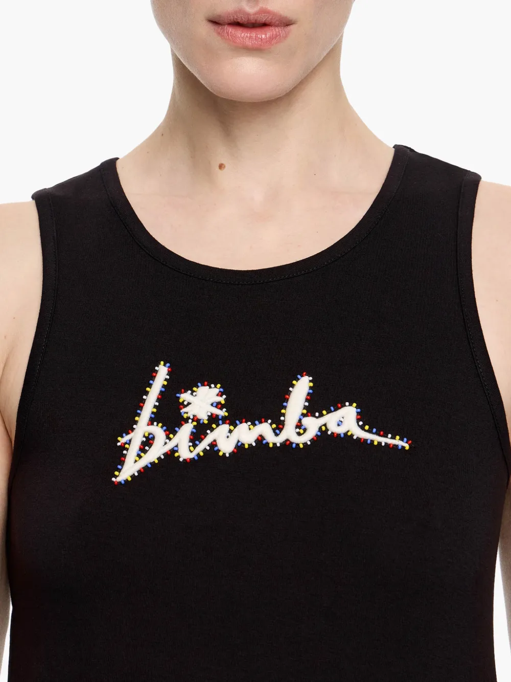 BIMBA Y LOLA RHINESTONE-EMBELLISHED TANK TOP 