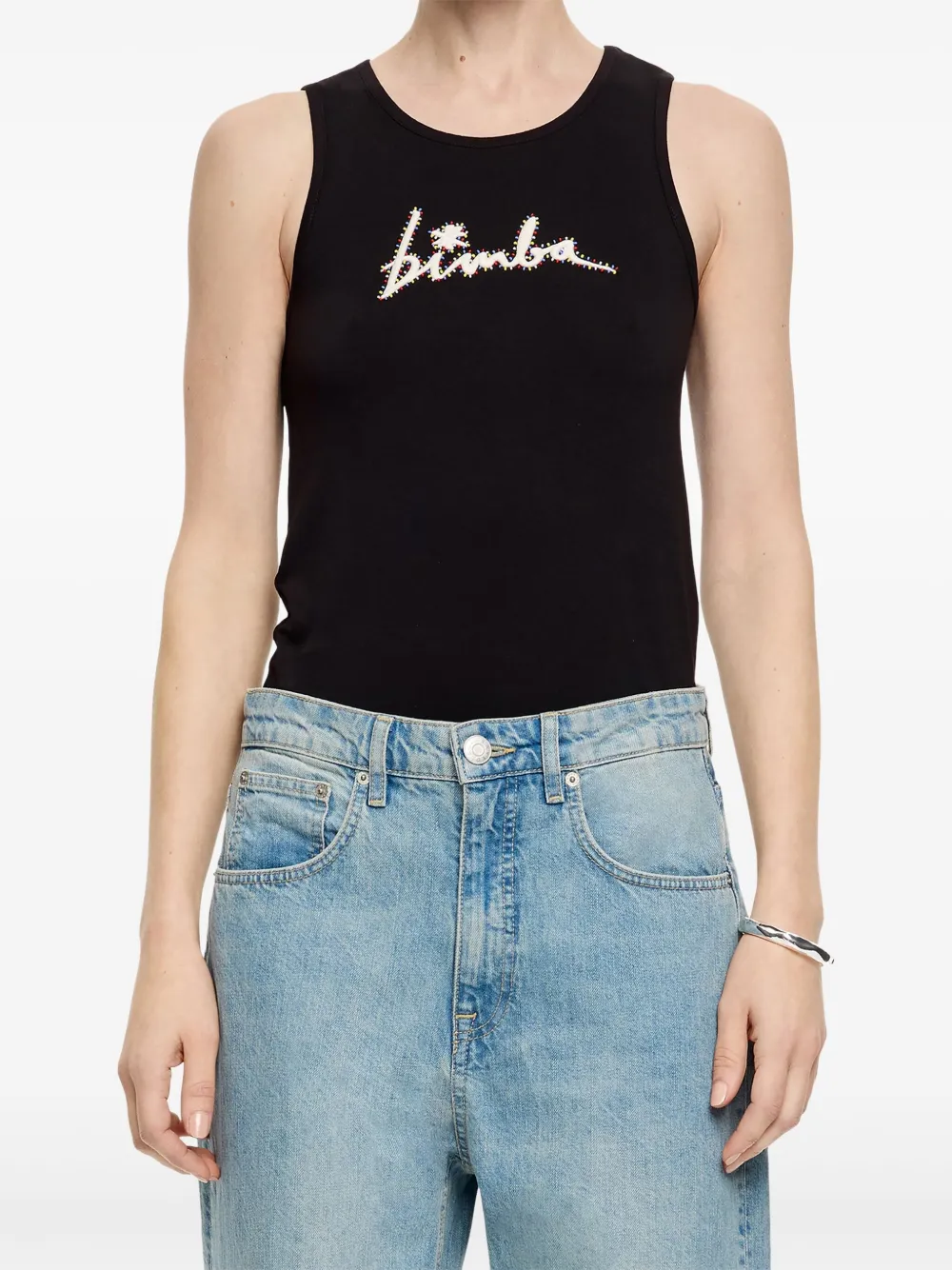 BIMBA Y LOLA RHINESTONE-EMBELLISHED TANK TOP 