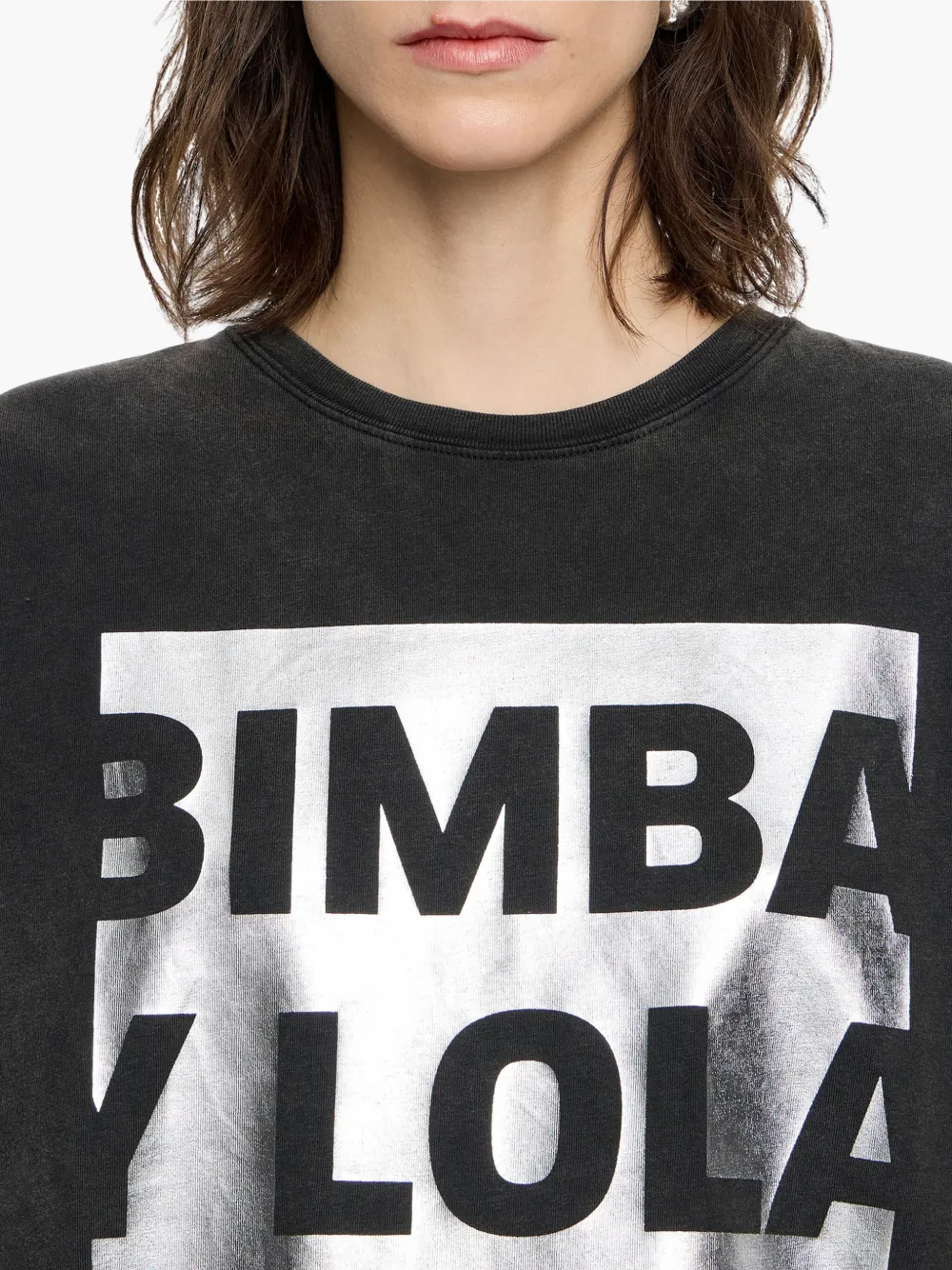 Bimba y Lola Oversized T-shirt met grafische print Zwart