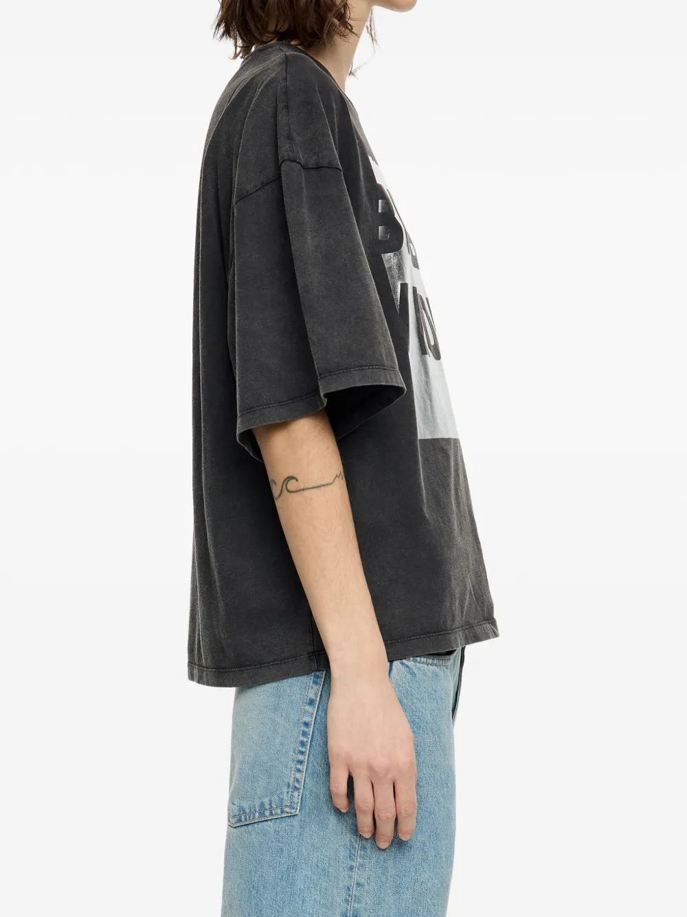 Bimba y Lola Oversized T-shirt met grafische print Zwart