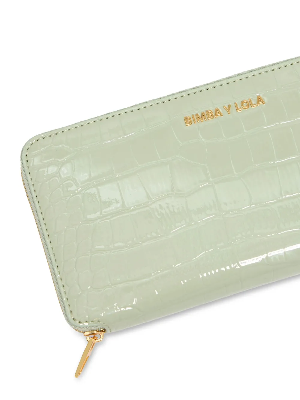 Bimba Y Lola Crocodile-effect Zip-around Wallet In Green