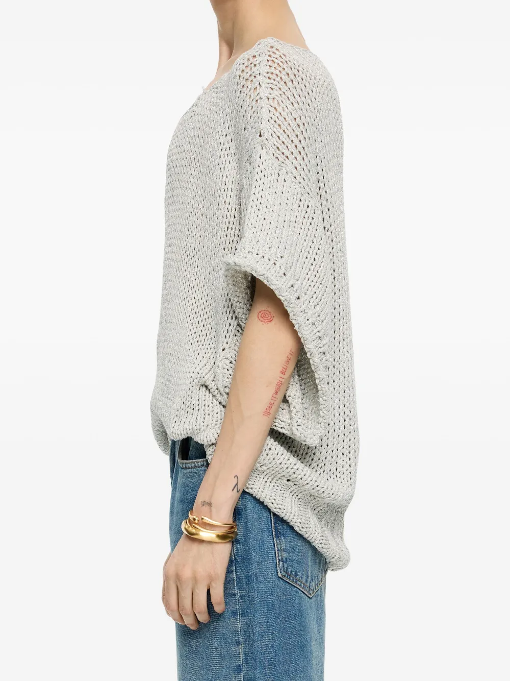Bimba y Lola Oversized gebreide top Grijs