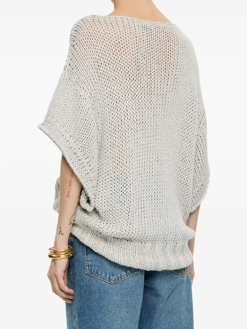 Bimba y Lola Oversized gebreide top Grijs