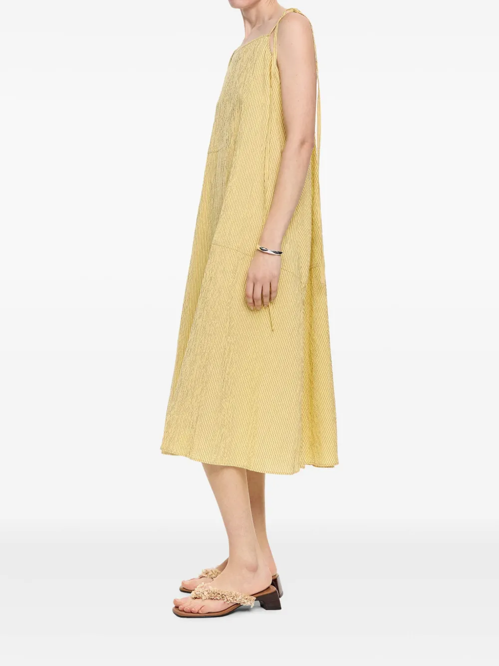 Bimba y Lola Gestreepte jurk met strikken Geel