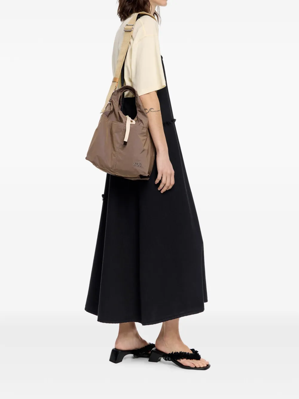 BIMBA Y LOLA MEDIUM LEATHER TOTE BAG