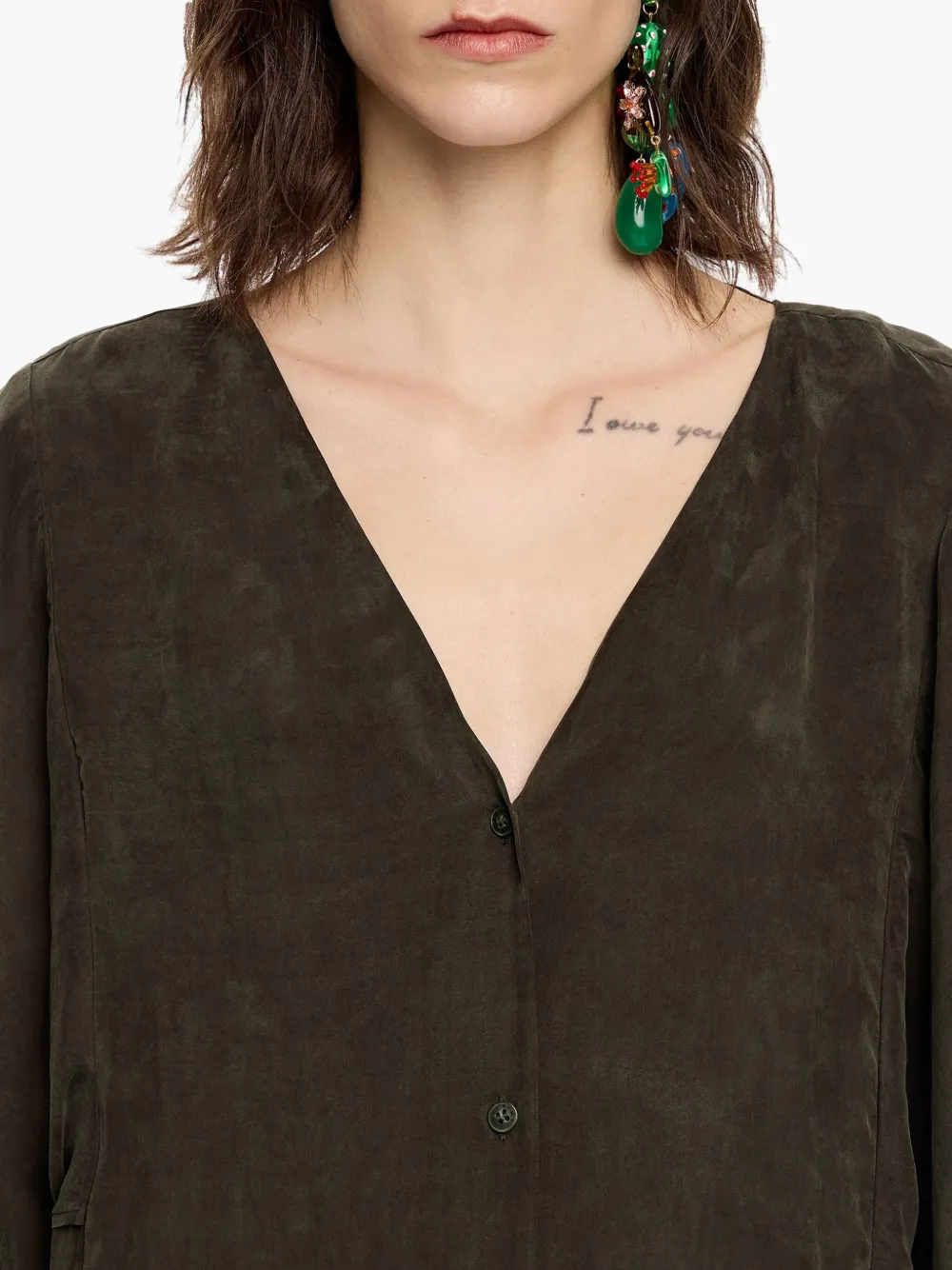 Bimba y Lola Button-up midi-jurk Groen
