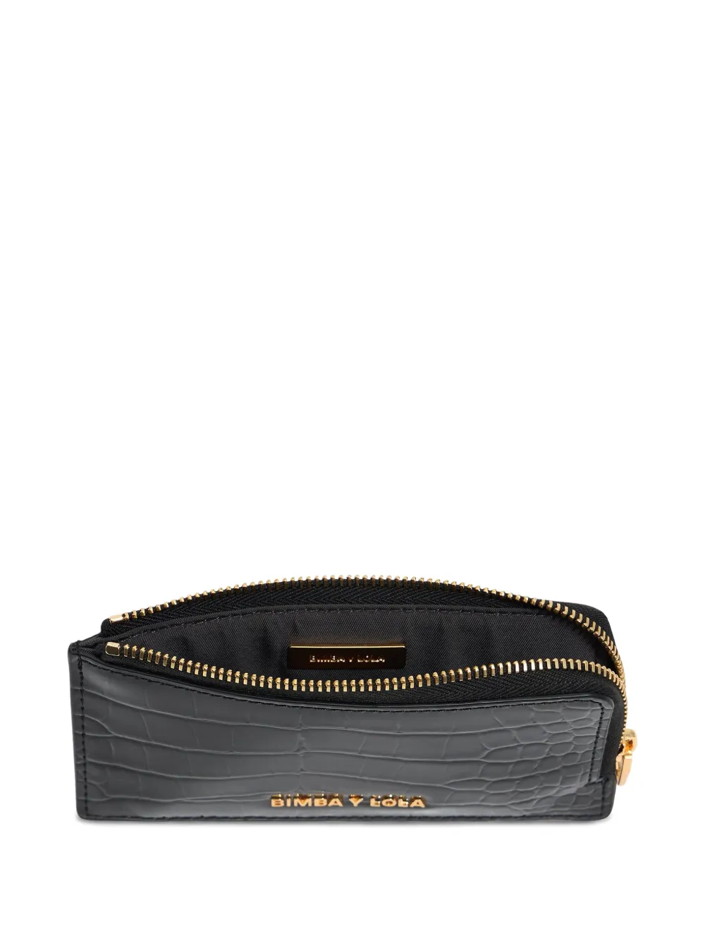 Bimba Y Lola Crocodile-effect Wallet In Black