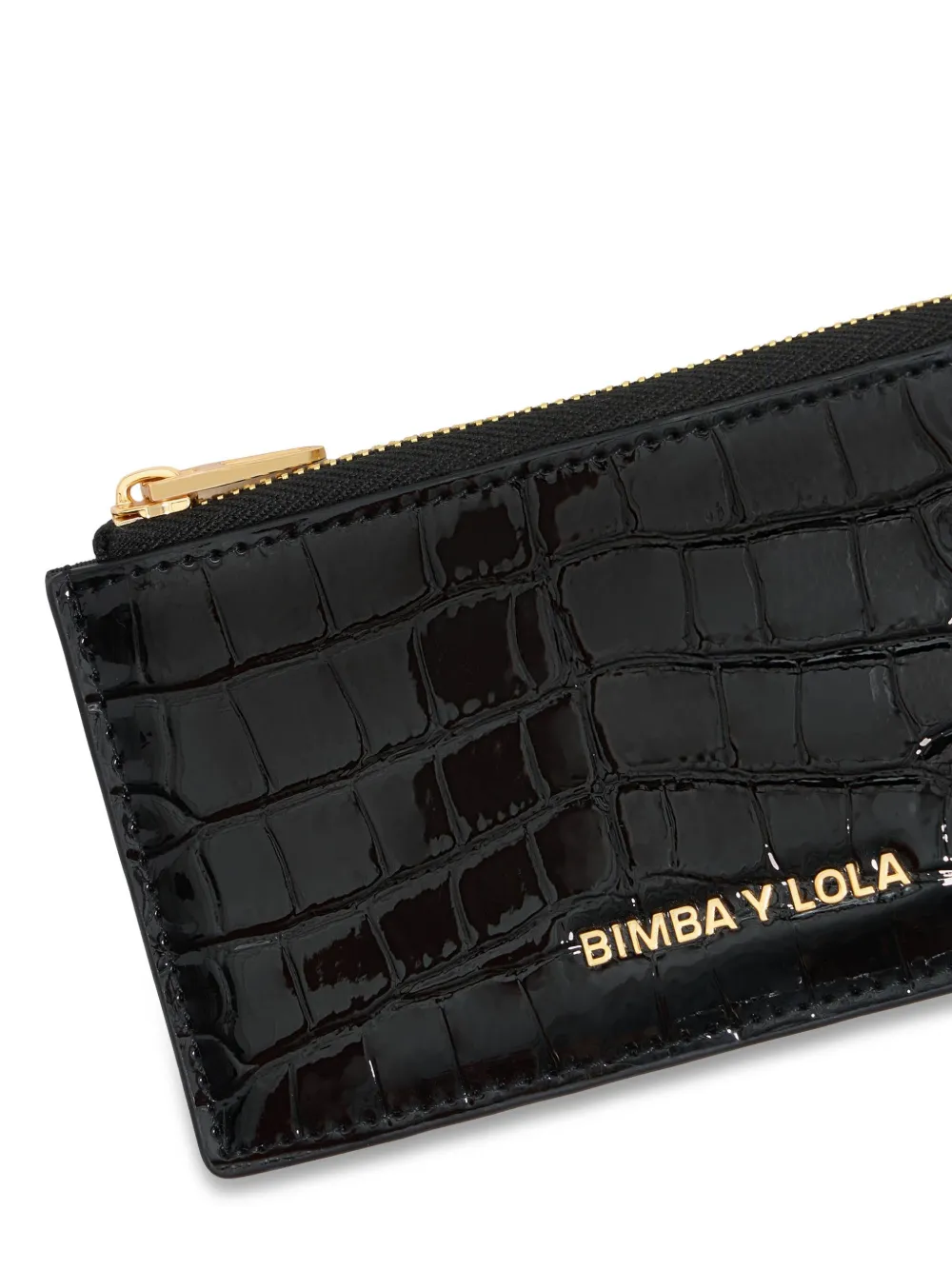 Bimba Y Lola Crocodile-effect Wallet In Black