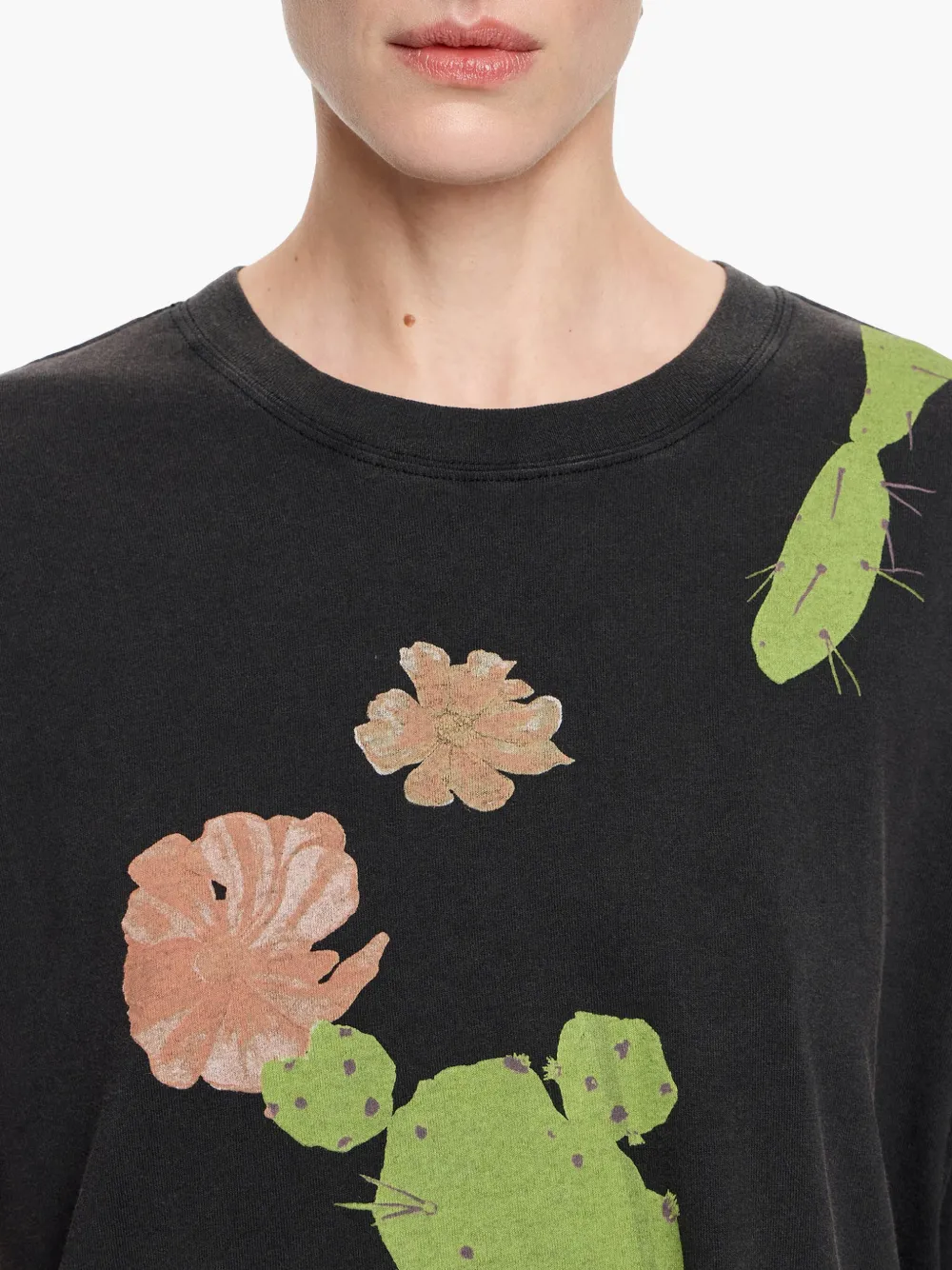 Bimba y Lola Oversized T-shirt met bloemenprint Zwart