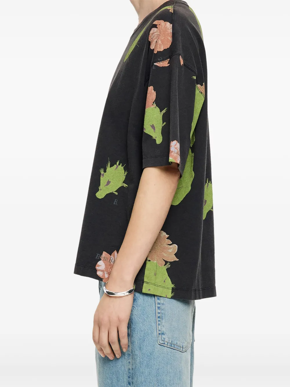 Bimba y Lola Oversized T-shirt met bloemenprint Zwart
