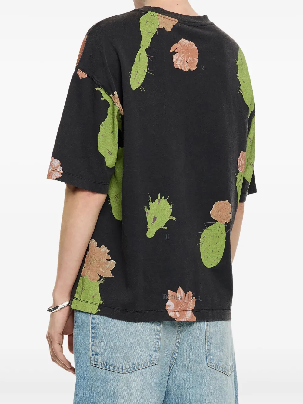 Bimba y Lola Oversized T-shirt met bloemenprint Zwart