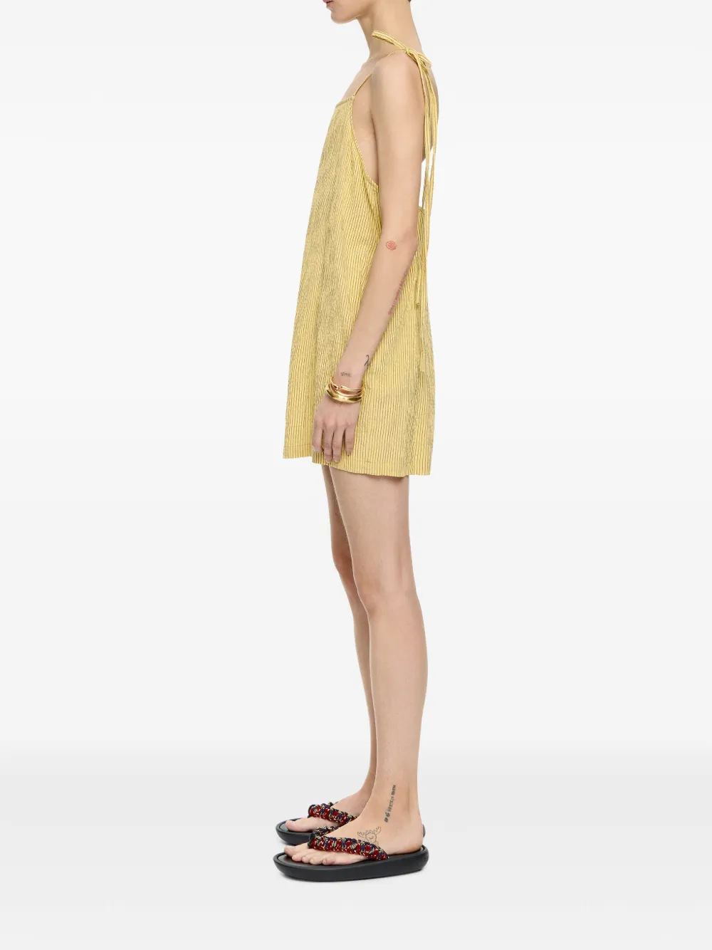 Bimba y Lola Gestreepte jumpsuit Geel