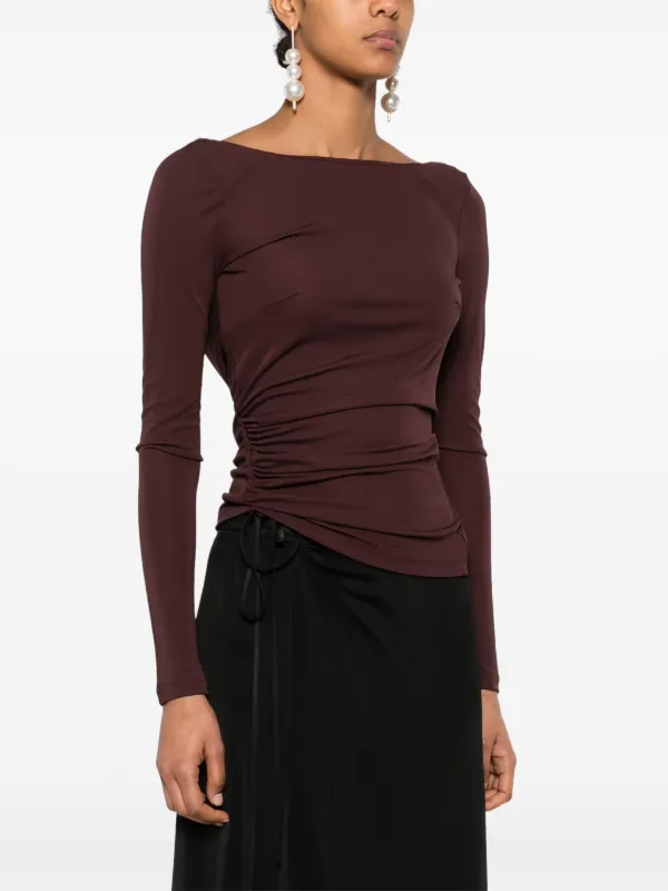 トップス Elisabetta Franchi Elisabetta Franchi Draped Top | Brown | FARFETCH