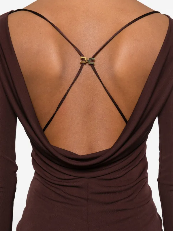 Elisabetta Franchi Draped Top | Brown | FARFETCH