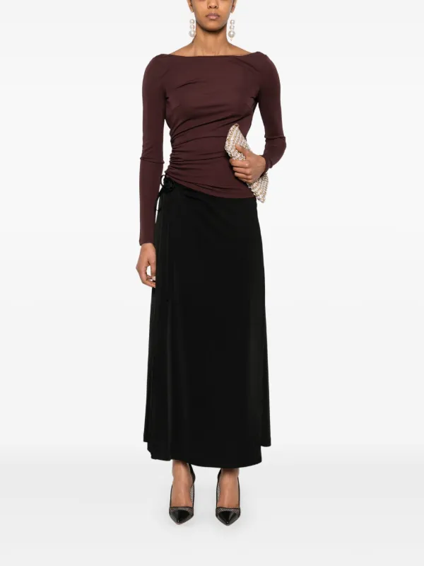 Elisabetta Franchi Draped Top | Brown | FARFETCH
