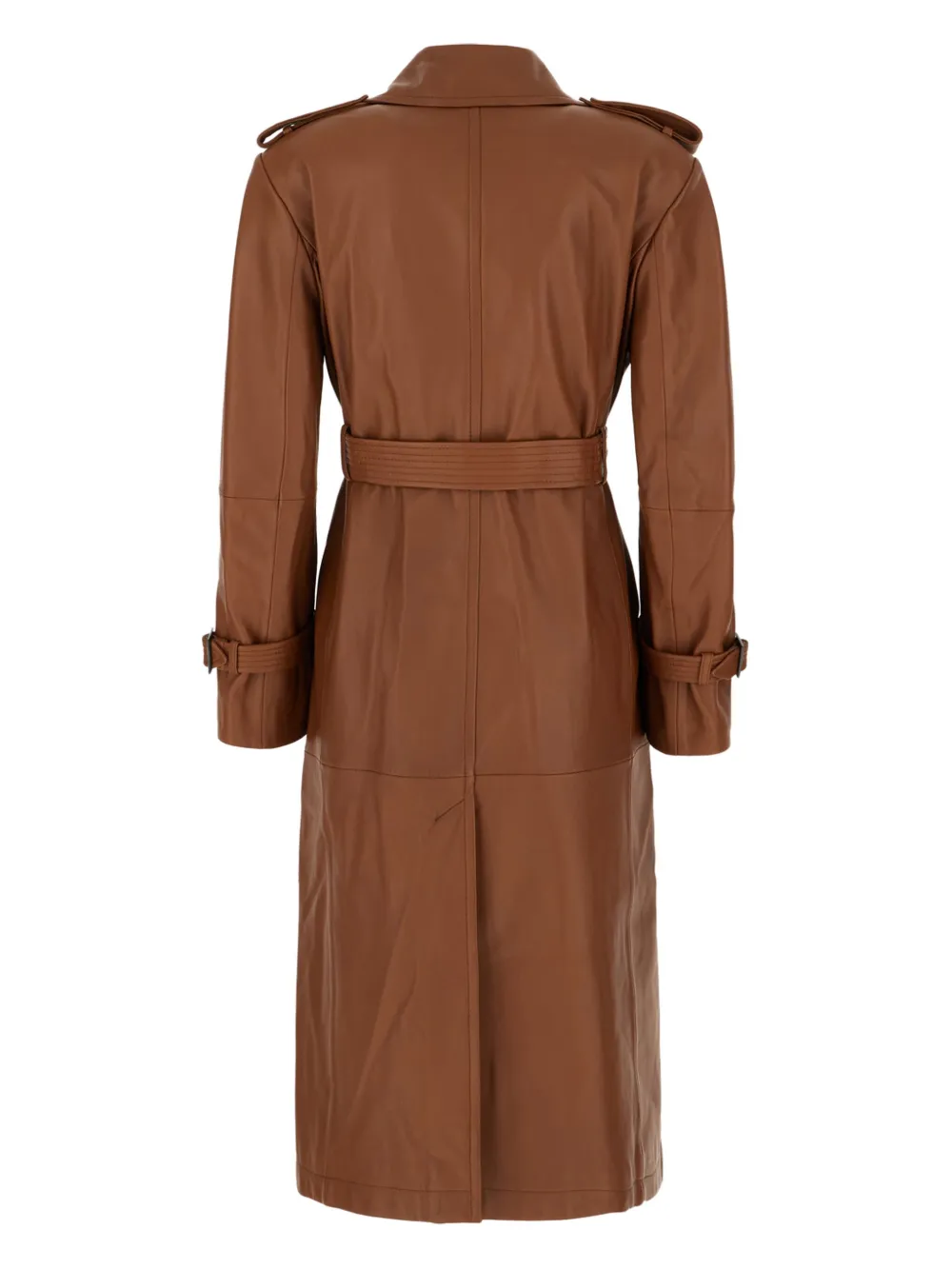 Max Mara Leren trenchcoat Bruin