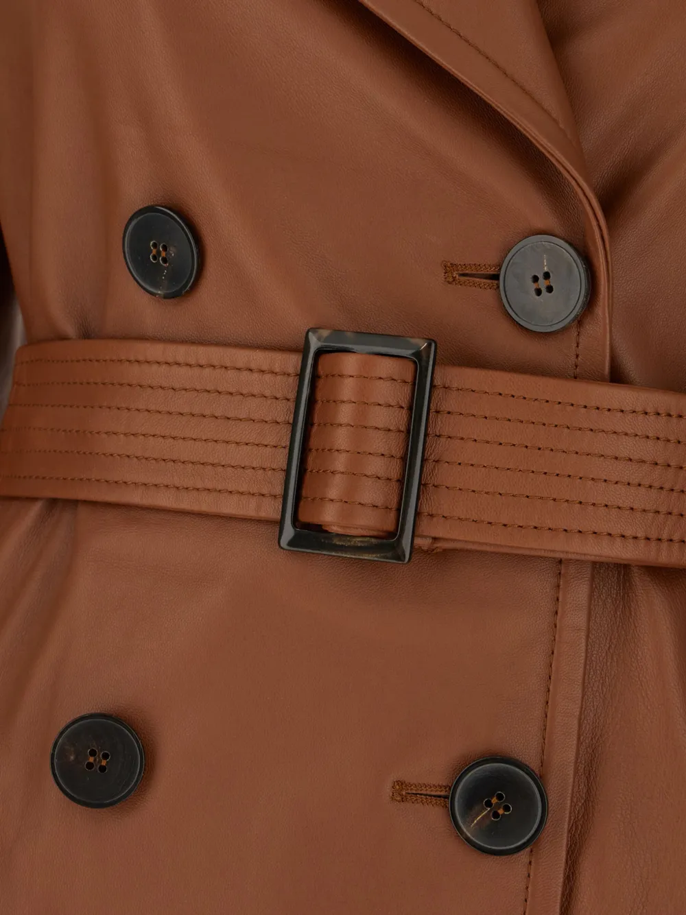 Max Mara Leren trenchcoat Bruin