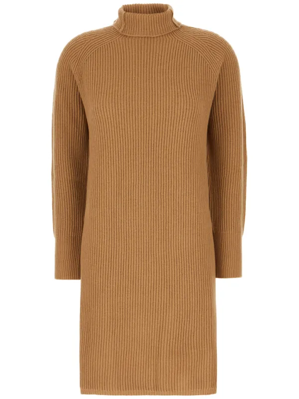 Max Mara Fisherman's Rib-knit Midi Dress - Brown