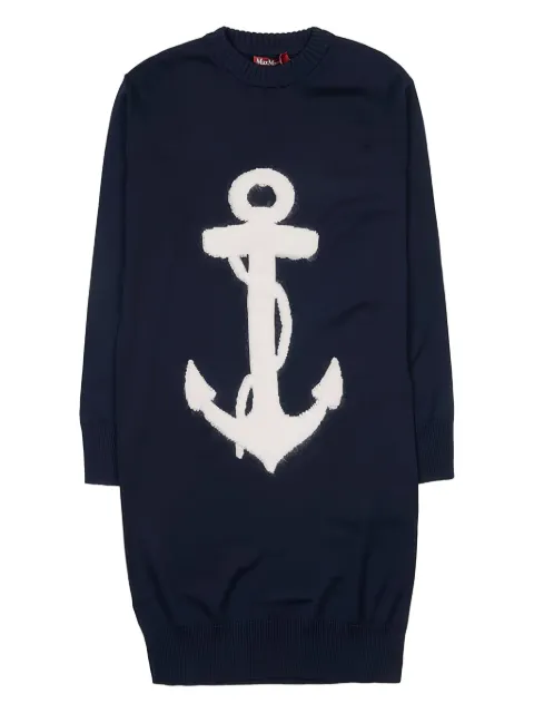 Max Mara anchor-motif knitted midi dress