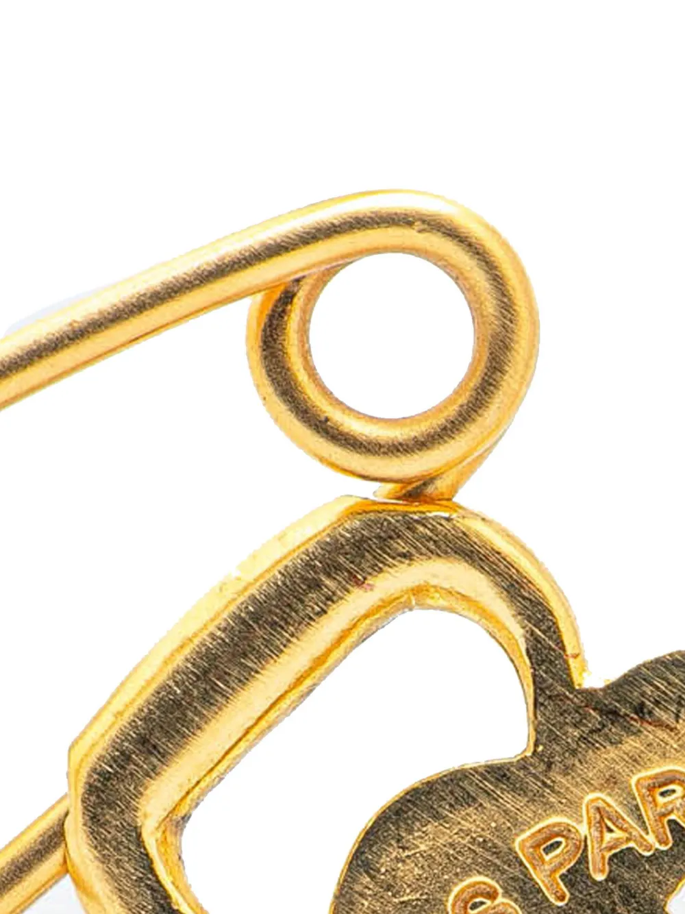 Pre-owned Hermes 20th Century Gold Plated Bijouterie Fantaisie Horse Safety Pin Brooch Costume Brooch