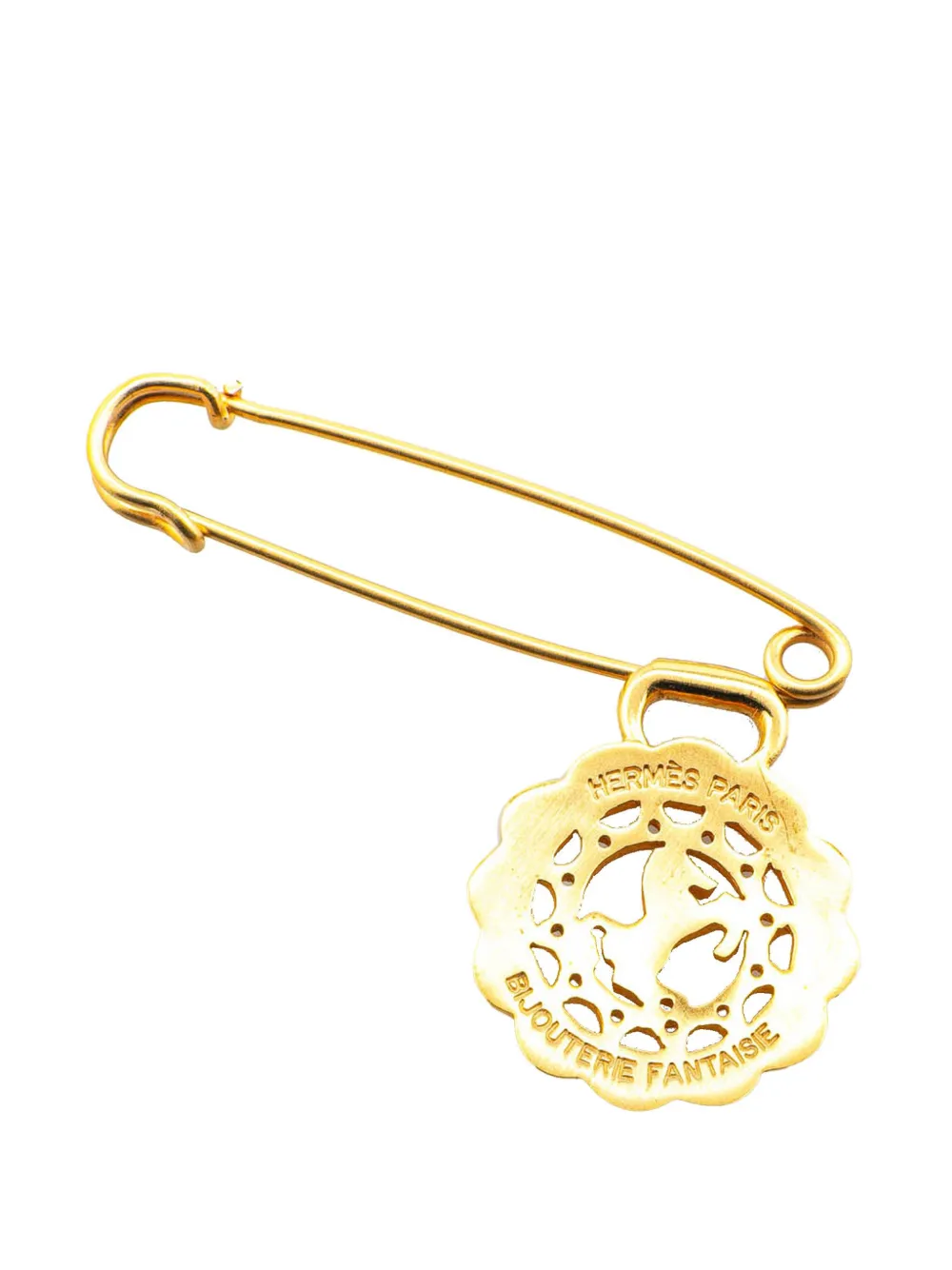 Hermès Pre-Owned 20th Century Gold Plated Bijouterie Fantaisie Horse Safety Pin Brooch costume brooch | Image 2