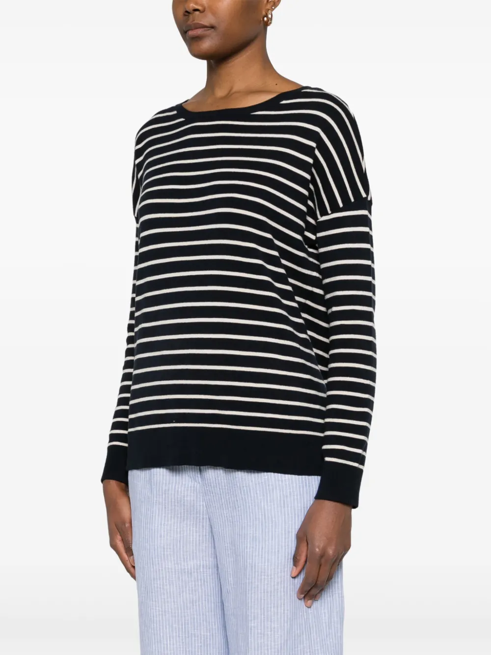 Majestic Filatures Gestreepte top Blauw