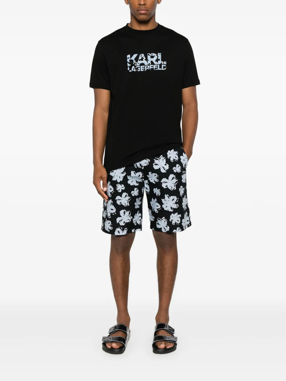 Karl Lagerfeld T-shirt met logoprint - Zwart