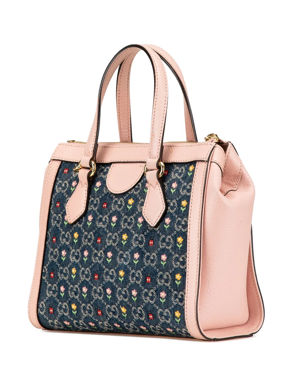 Gucci Pre-Owned 2016-2025 Small GG Denim Embroidery Ophidia satchel | Pre-Owned | Image 2