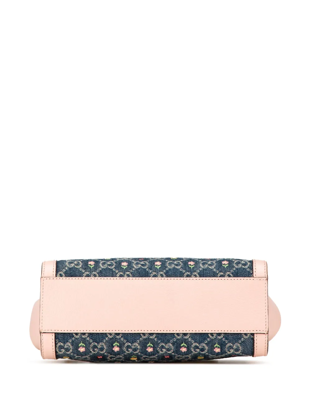 Pre-owned Gucci 2016-2025 Small Gg Denim Embroidery Ophidia Satchel In Blue
